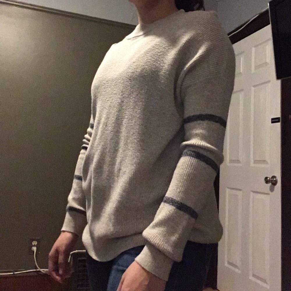 Beige Striped Sweater